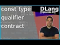Dlang Episode 40 D Language - const type qualifier