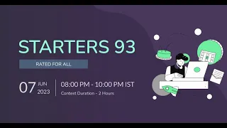 7 RIngs Starters 93 CodeChef Solution with Explanation