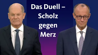 Das TV-Duell – Olaf Scholz gegen Friedrich Merz in voller Länge