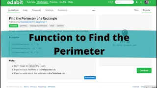 Write a Function to Find the Perimeter Javascript Easy Algorithm Edabit