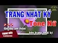 Karaoke Trang Nhật Ký Tone Nữ Nhạc Sống | Trọng Hiếu