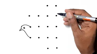 How To Draw A Pigeon Draw A Pigeon With 17 Dots Easy Drawing Art Video 