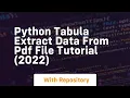 Python tabula extract data from pdf file tutorial 2022