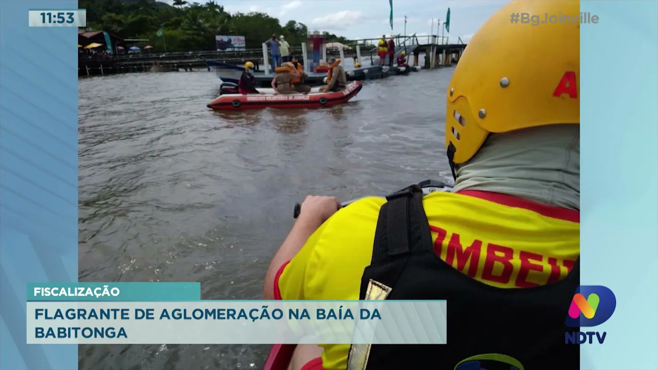 Fiscalização: Flagrante de aglomeração na Baía da Babitonga