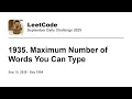 Daily Leetcode Sep 15 2025 - 1935 Maximum Number of Words You Can Type