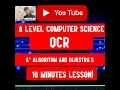 A level Computer Science OCR A Algorithm and Dijsktra s shortest path