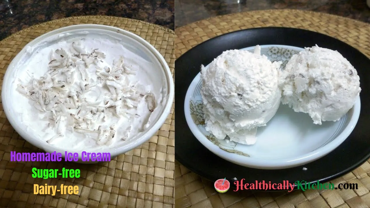            Homemade healthy ice cream Coconut ice cream
