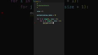 Create a Python Multiplication Table