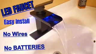Waterfall Faucet with color changing Lights no wires or batteries easy install This is COOL