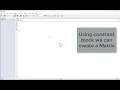 How to create Matrix using MATLAB Simulink