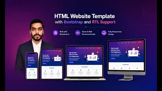 I will create an HTML website template with Bootstrap and RTL support