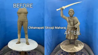How to make a clay Shivaji Maharaj statue | making shivaji statue