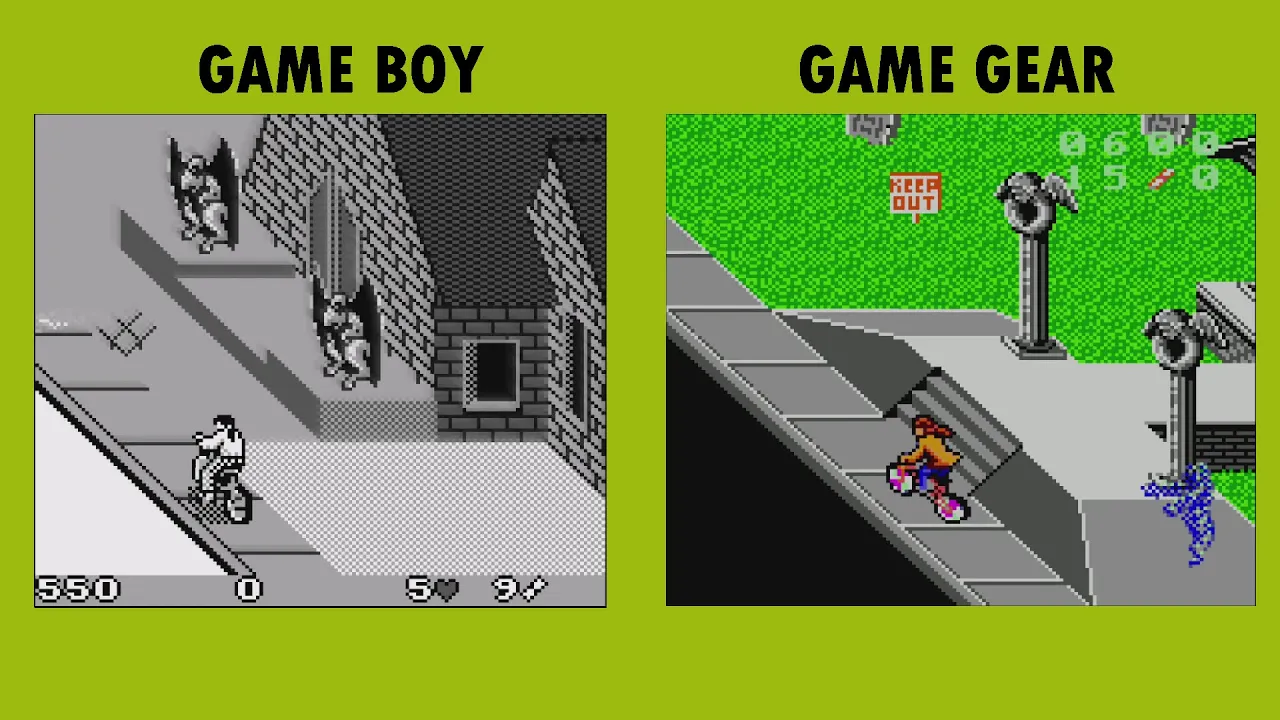 Game Boy Vs Game Gear - Paperboy 2