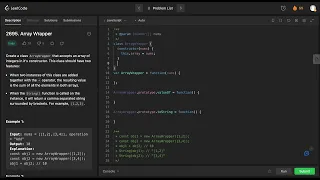 Day 28 LeetCode 2695 Array Wrapper Daily JS challenge