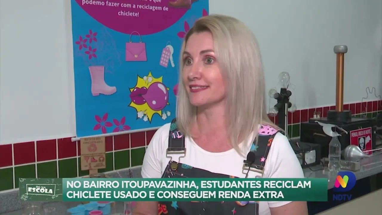 BG na Escola: no bairro Itoupavazinha, estudantes reciclam chiclete usado e conseguem renda extra