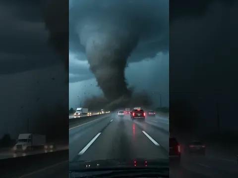 highway during heavy thunderstorms