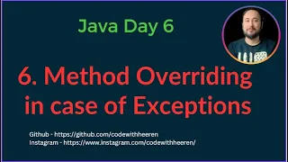Day 6 - Method Overriding in case of Exceptions