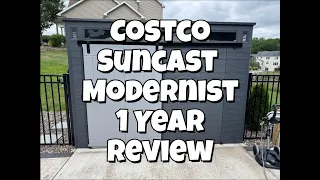 Costco Suncast Modernist 10x7 Barn Door Shed 1 Year Review