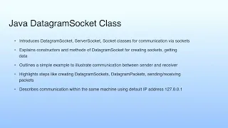 Java DatagramSocket Class Lecture 48 Networking with Java