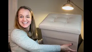 17 Storage Ottoman Folding Footstool with Side Pocket - REVIEW
