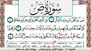 تحفيظ سورة ص صفحة مكررة 3 مرات للحفظ والمراجعة والتثبيت وديع اليمني 