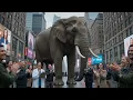 A Giant Elephant Walks Through New York City AI Movie