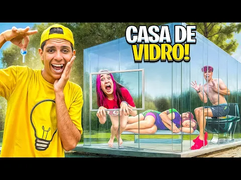 MORAMOS EM UMA CASA DE VIDRO POR 100 HORAS *Quebrou tudo !