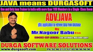 Advance Java Training JDBC application to retrieve data from database by NagoorBabu