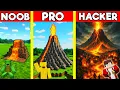 VOLCANO House Build Battle In Minecraft - NOOB VS PRO CHALLENGE