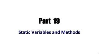 Java Programming Beginner Tutorials Part 19 Static Variables and Methods