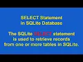 How to use SELECT Statement using SQLite