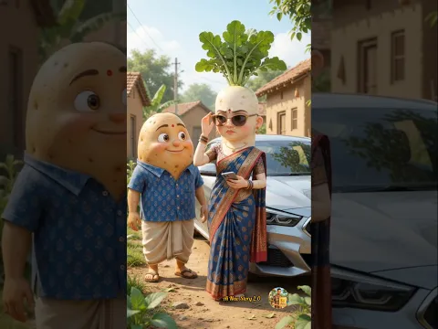 😂 " मूली को BMW के पास देखकर आलू हुआ दीवाना" #shorts #funny #funnyvideo