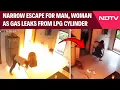 LPG Gas Explosion Narrow Escape For Man Woman As Gas Leaks From LPG Cylinder