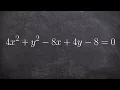 How to find the center foci and vertices of an ellipse