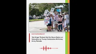 Protesters are gathered at James Rutherford Park in Boca Raton on Saturday for a N