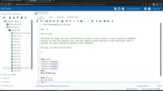 SAS Programming In 90 Days SAS in Loops Iterative DO loops DO UNTIL and DO WHILE Day - 9