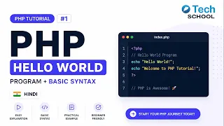 PHP Tutorial Hello World Program Basic Syntax Hindi