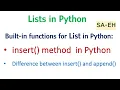 insert in Python List insert in Python CBSE insert in Python with examples
