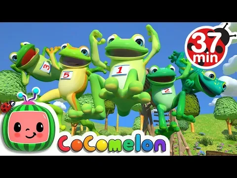 Download MP3 Five Little Speckled Frogs + More Nursery Rhymes \u0026 Kids Songs - CoComelon