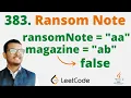 383 Ransom Note Java Leetcode Hindi