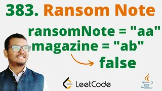 383 Ransom Note Java Leetcode Hindi