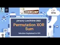 Permutation XOR Sum PERMXORSUM January Lunchtime 2022 Problem Solution in