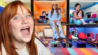 DAY 1 inside ADLEY s DOLL HOUSE Surprise Party in the Park Swimming Water Slides waterpark