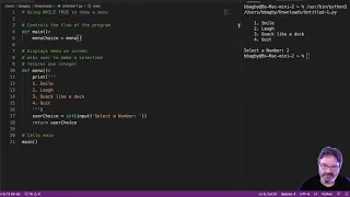 While To Create Menu