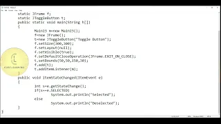 Java Swing class JToggleButton add ItemListener CodeLearning
