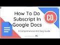 Google Docs Basics How To Create Subscripts and Superscripts