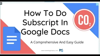 Google Docs Basics How To Create Subscripts and Superscripts