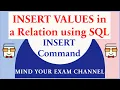 Insert Values in a Table using SQL Database INSERT INTO Command Relational DBMS Database
