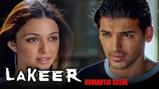 nauheed cyrusi aur john abraham ke beech pyar bhari baate lakeer movie romantic scene