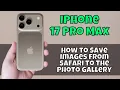 How to Save Images From Safari To The Photo Gallery iPhone 17 Pro Max